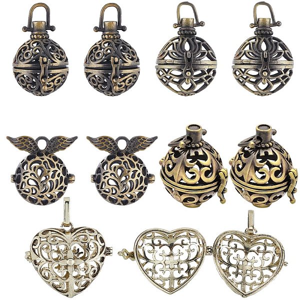 PandaHall SUNNYCLUE 10Pcs 5 Styles Filigree Brass Cage Pendants, For Chime Ball Pendant Necklaces Making, Mixed Shapes, Antique Bronze...
PandaHall SUNNYCLUE 10Pcs 5 Styles Filigree Brass Cage Pendants, For Chime Ball Pendant Necklaces Making, Mixed Shapes, Antique Bronze...