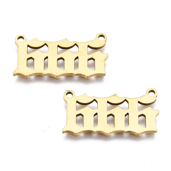 PandaHall 201 Stainless Steel Pendant Links, Laser Cut, Golden, Num.6, 11.5x22x1mm, Hole: 1.4mm 201 Stainless Steel Number
PandaHall 201 Stainless Steel Pendant Links, Laser Cut, Golden, Num.6, 11.5x22x1mm, Hole: 1.4mm 201 Stainless Steel Number