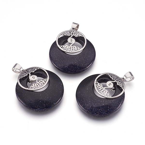 PandaHall Synthetic Blue Goldstone Pendants, with Platinum Tone Brass Findings, Flat Round with Tree of Life, 32x28x6mm, Hole: 4x5mm Blue...
PandaHall Synthetic Blue Goldstone Pendants, with Platinum Tone Brass Findings, Flat Round with Tree of Life, 32x28x6mm, Hole: 4x5mm Blue...