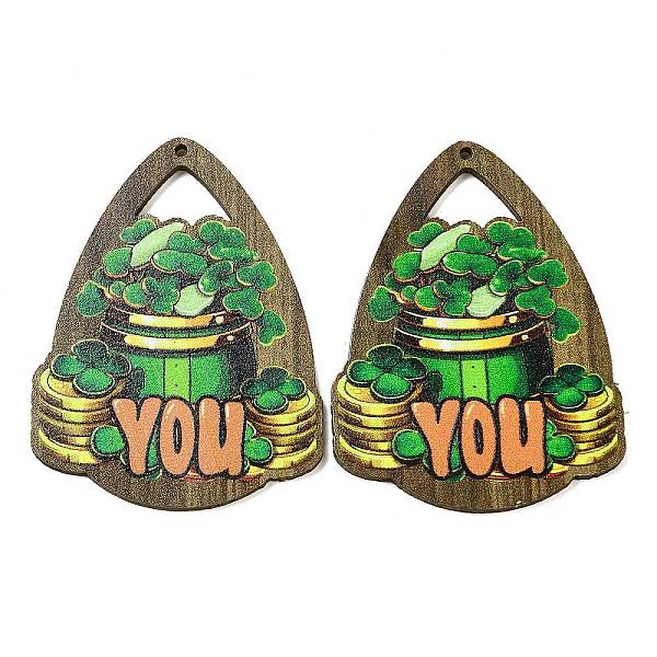 PandaHall Saint Patrick's Day Single Face Printed Wood Big Pendants, Teardrop Charms with Clover, Green, 54x41.5x2.5mm, Hole: 2mm Wood...
PandaHall Saint Patrick's Day Single Face Printed Wood Big Pendants, Teardrop Charms with Clover, Green, 54x41.5x2.5mm, Hole: 2mm Wood...