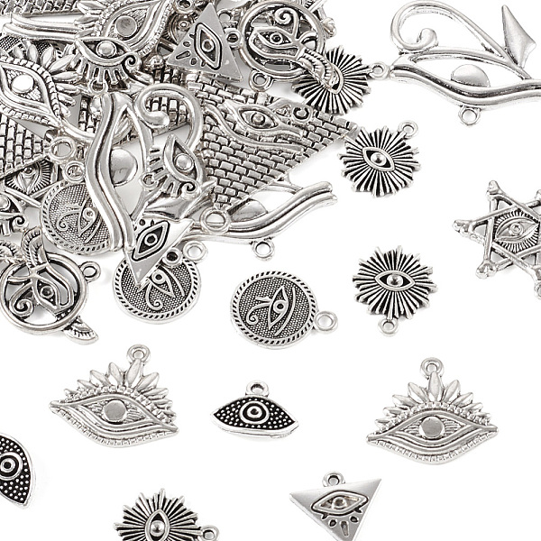 PandaHall 50Pcs 10 Style Tibetan Style Alloy Pendants, Mixed Shapes, Antique Silver, 11~30x12.5~32x1.5~3mm, Hole: 1.5~2mm, 5pcs/style Alloy...
PandaHall 50Pcs 10 Style Tibetan Style Alloy Pendants, Mixed Shapes, Antique Silver, 11~30x12.5~32x1.5~3mm, Hole: 1.5~2mm, 5pcs/style Alloy...