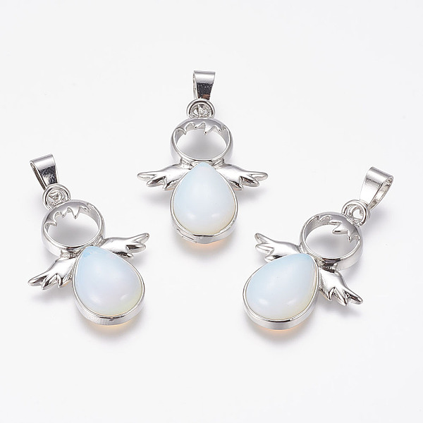 PandaHall Opalite Pendants, Angel, with Brass Finding, Platinum, 34x25.5x4.5~6.5mm, Hole: 4~5x7mm Opalite Angel & Fairy
PandaHall Opalite Pendants, Angel, with Brass Finding, Platinum, 34x25.5x4.5~6.5mm, Hole: 4~5x7mm Opalite Angel & Fairy