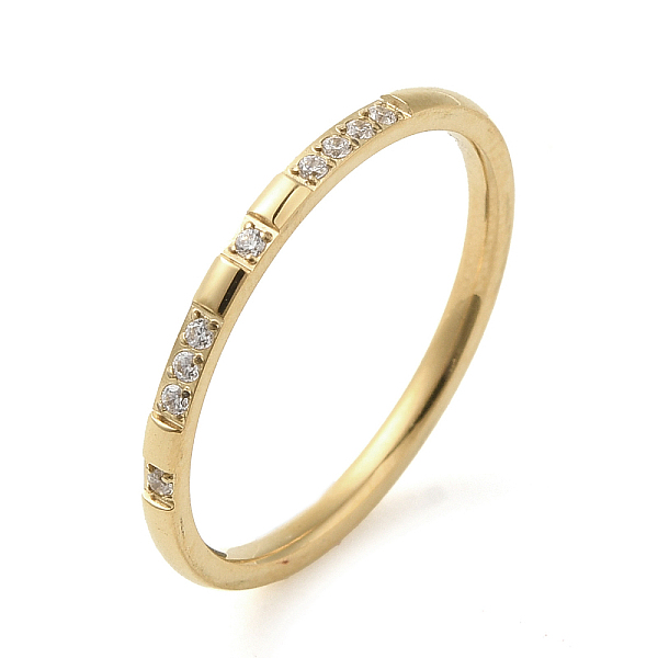 PandaHall Ion Plating(IP) 304 Stainless Steel Rings, with Cubic Zirconia, Real 18K Gold Plated, 1.5mm, Inner Diameter: 17.4mm 304 Stainless...
PandaHall Ion Plating(IP) 304 Stainless Steel Rings, with Cubic Zirconia, Real 18K Gold Plated, 1.5mm, Inner Diameter: 17.4mm 304 Stainless...
