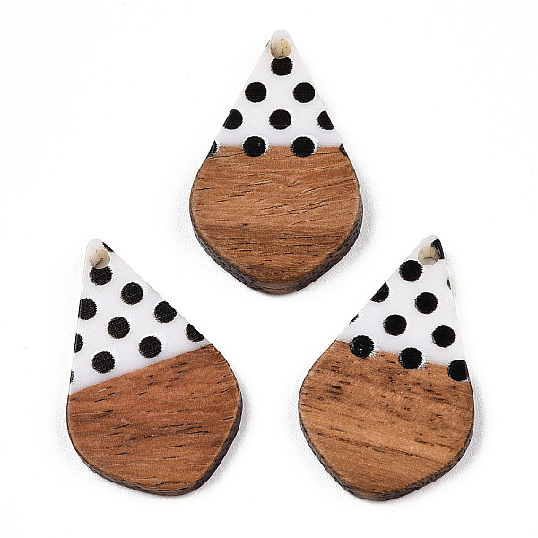 PandaHall Printed Opaque Resin & Walnut Wood Pendants, Teardrop Charm with Polka Dot Pattern, White, 28x18x3~4mm, Hole: 1.8mm Resin+Wood...
PandaHall Printed Opaque Resin & Walnut Wood Pendants, Teardrop Charm with Polka Dot Pattern, White, 28x18x3~4mm, Hole: 1.8mm Resin+Wood...