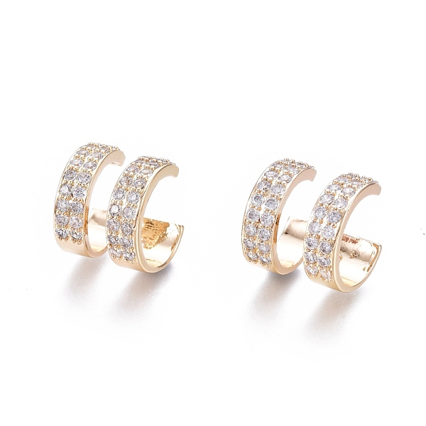 PandaHall Brass Micro Pave Clear Cubic Zirconia Cuff Earrings, Double Ring Shape, Golden, 12.4x11.5x11.3mm, Inner Diameter: 10mm Cubic...
PandaHall Brass Micro Pave Clear Cubic Zirconia Cuff Earrings, Double Ring Shape, Golden, 12.4x11.5x11.3mm, Inner Diameter: 10mm Cubic...