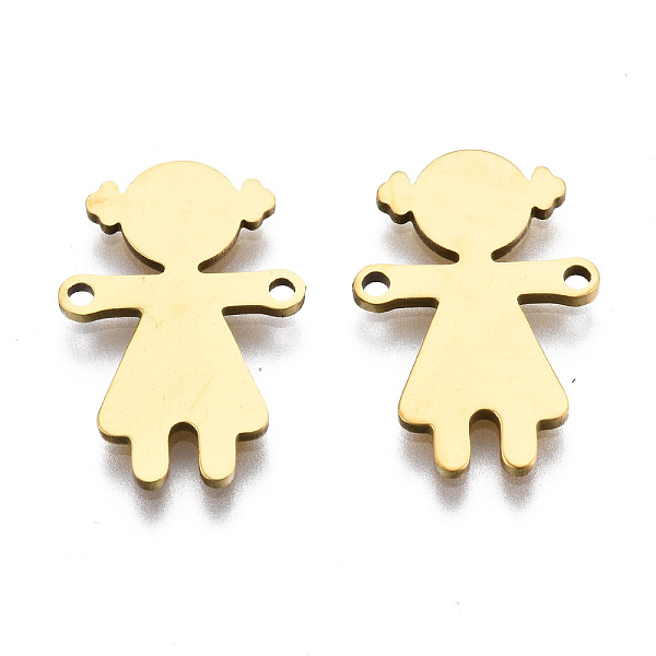 PandaHall 201 Stainless Steel Link Connectors, Laser Cut, Girl, Golden, 18x12x1mm, Hole: 1.2mm 201 Stainless Steel Human
PandaHall 201 Stainless Steel Link Connectors, Laser Cut, Girl, Golden, 18x12x1mm, Hole: 1.2mm 201 Stainless Steel Human