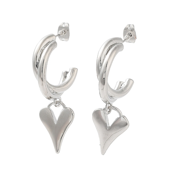 PandaHall Rack Plating Brass Stud Earring, Cadmium Free & Lead Free, Long-Lasting Plated, Heart, Platinum, 42x13mm Brass Heart
PandaHall Rack Plating Brass Stud Earring, Cadmium Free & Lead Free, Long-Lasting Plated, Heart, Platinum, 42x13mm Brass Heart