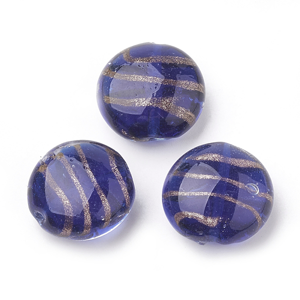 PandaHall Handmade Gold Sand Lampwork Beads, Flat Round, Midnight Blue, 19~20x20~20.5x10~11mm, Hole: 1~1.5mm Lampwork Flat Round Blue
PandaHall Handmade Gold Sand Lampwork Beads, Flat Round, Midnight Blue, 19~20x20~20.5x10~11mm, Hole: 1~1.5mm Lampwork Flat Round Blue