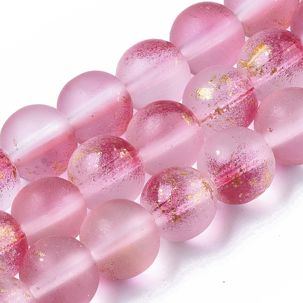 PandaHall Frosted Spray Painted Glass Beads Strands, with Golden Foil, Round, Camellia, 8~9mm, Hole: 1.2~1.5mm, about 46~56pcs/Strand, 14.37..., Pink
PandaHall Frosted Spray Painted Glass Beads Strands, with Golden Foil, Round, Camellia, 8~9mm, Hole: 1.2~1.5mm, about 46~56pcs/Strand, 14.37..., Pink