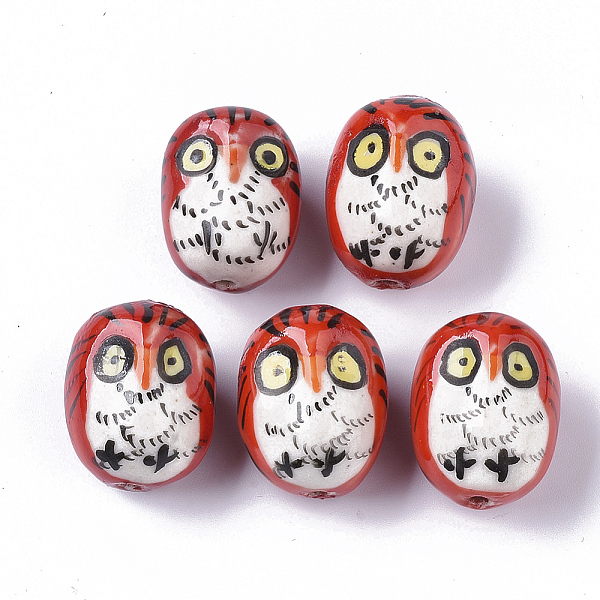 PandaHall Handmade Porcelain Beads, Famille Rose Style, Owl, Red, 20~23x16~18x16~17.5mm, Hole: 1.6~2.5mm Porcelain Owl Red
PandaHall Handmade Porcelain Beads, Famille Rose Style, Owl, Red, 20~23x16~18x16~17.5mm, Hole: 1.6~2.5mm Porcelain Owl Red