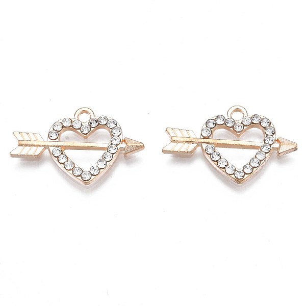 PandaHall Alloy Pendants, with Crystal Rhinestone, Cadmium Free & Nickel Free & Lead Free, Heart with Arrow, Light Gold, 15.5x24x2mm, Hole..., Clear
PandaHall Alloy Pendants, with Crystal Rhinestone, Cadmium Free & Nickel Free & Lead Free, Heart with Arrow, Light Gold, 15.5x24x2mm, Hole..., Clear
