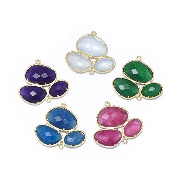 PandaHall Natural Jade Links connectors, with Brass Findings, Faceted, Dyed, Golden, Mixed Color, 30.5~31x33x5mm, Hole: 1.8mm Jade Others..., Multicolor
PandaHall Natural Jade Links connectors, with Brass Findings, Faceted, Dyed, Golden, Mixed Color, 30.5~31x33x5mm, Hole: 1.8mm Jade Others..., Multicolor