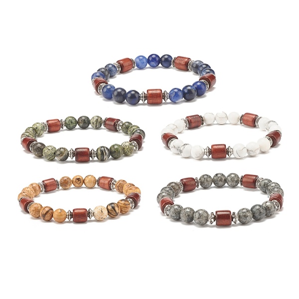 PandaHall Natural Mixed Gemstone Beaded Stretch Bracelet for Women or Men, Wood & Alloy Beads Bracelets, Inner Diameter: 2-1/8 inch(5.5cm)...
PandaHall Natural Mixed Gemstone Beaded Stretch Bracelet for Women or Men, Wood & Alloy Beads Bracelets, Inner Diameter: 2-1/8 inch(5.5cm)...