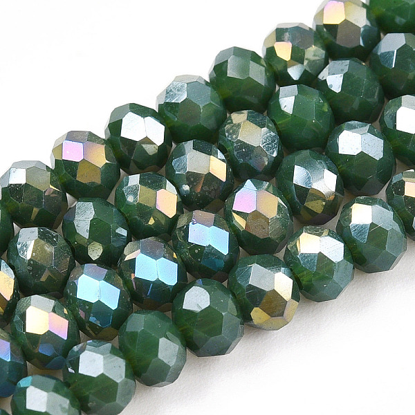 PandaHall Electroplate Glass Beads Strands, Opaque Solid Color, AB Color Plated, Faceted, Rondelle, Dark Green, 4x3mm, Hole: 0.4mm, about...
PandaHall Electroplate Glass Beads Strands, Opaque Solid Color, AB Color Plated, Faceted, Rondelle, Dark Green, 4x3mm, Hole: 0.4mm, about...