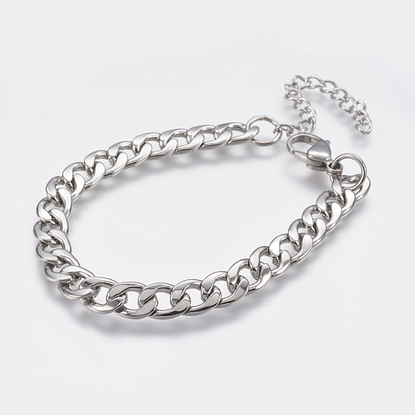 PandaHall Men's 304 Stainless Steel Curb Chain Bracelets, with Lobster Claw Clasps, Cuban Link Chain Bracelets, Stainless Steel Color, 6-7/8...
PandaHall Men's 304 Stainless Steel Curb Chain Bracelets, with Lobster Claw Clasps, Cuban Link Chain Bracelets, Stainless Steel Color, 6-7/8...