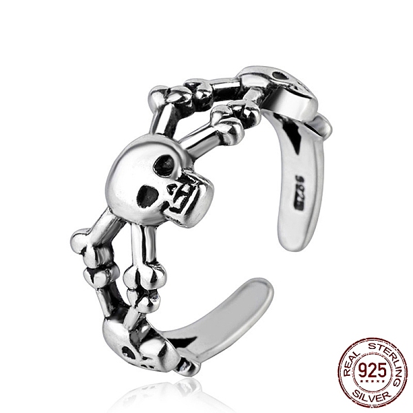 PandaHall Thailand Sterling Silver Skull Spider Open Cuff Finger Ring, Gothic Jewelry for Women, Silver, Inner Diameter: 16mm Sterling...
PandaHall Thailand Sterling Silver Skull Spider Open Cuff Finger Ring, Gothic Jewelry for Women, Silver, Inner Diameter: 16mm Sterling...