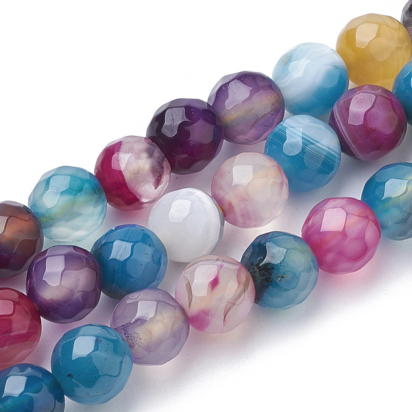 PandaHall Natural Striped Agate/Banded Agate Beads Strands, Dyed, Faceted, Round, Mixed Color, 6mm, Hole: 1mm, about 62pcs/strand, 15.3 inch..., Multicolor
PandaHall Natural Striped Agate/Banded Agate Beads Strands, Dyed, Faceted, Round, Mixed Color, 6mm, Hole: 1mm, about 62pcs/strand, 15.3 inch..., Multicolor