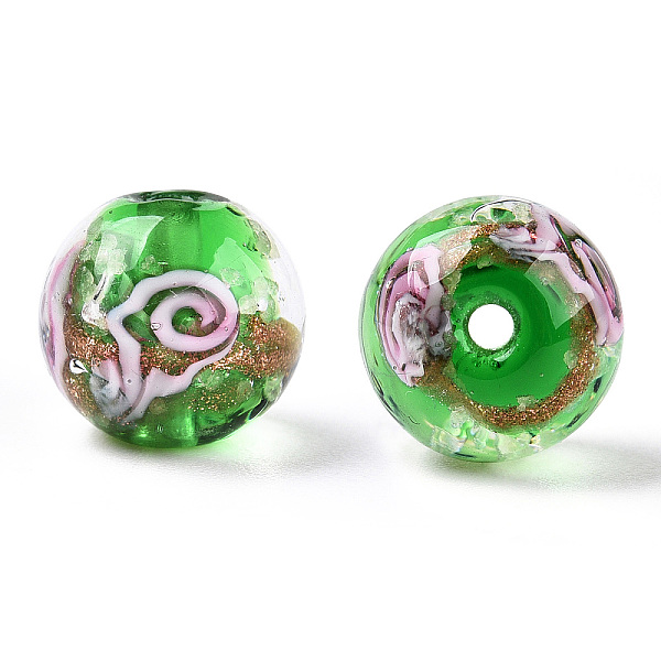 PandaHall Luminous Handmade Gold Sand Lampwork Beads, Glow in the Dark, Round with Flower, Light Green, 10x9mm, Hole: 1.6mm Lampwork Round
PandaHall Luminous Handmade Gold Sand Lampwork Beads, Glow in the Dark, Round with Flower, Light Green, 10x9mm, Hole: 1.6mm Lampwork Round