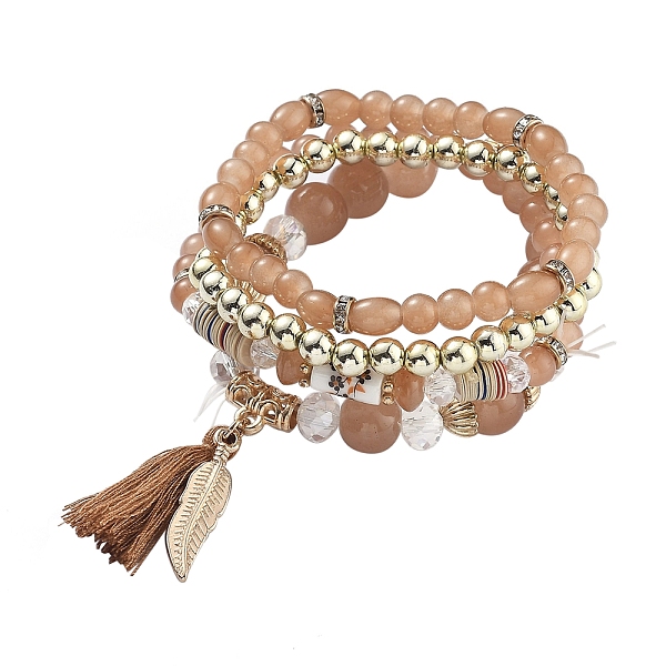 PandaHall Multi-layered Stretch Bracelets Sets, Stackable Bracelets, with Acrylic Beads, Golden Plated Alloy Findings and Yarn Tassel..., Orange
PandaHall Multi-layered Stretch Bracelets Sets, Stackable Bracelets, with Acrylic Beads, Golden Plated Alloy Findings and Yarn Tassel..., Orange