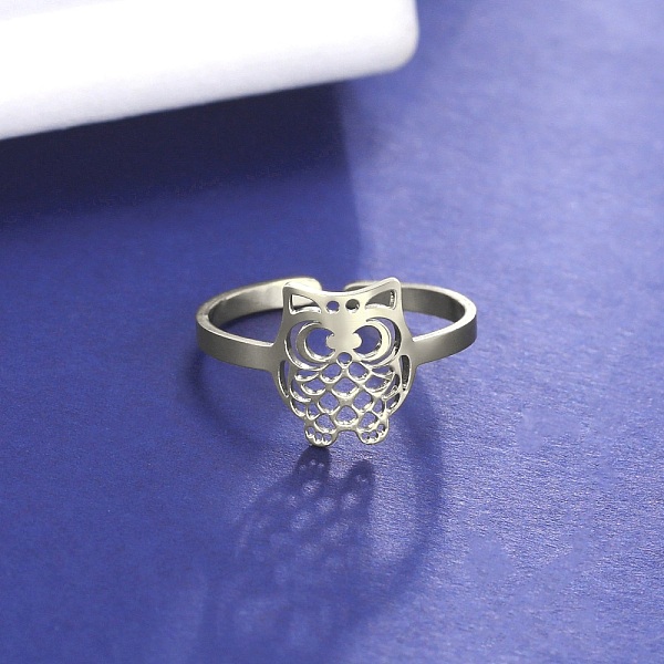 PandaHall 304 Stainless Steel Open Cuff Rings, Hollow Owl, Stainless Steel Color, Inner Diameter: 19mm 304 Stainless Steel Owl
PandaHall 304 Stainless Steel Open Cuff Rings, Hollow Owl, Stainless Steel Color, Inner Diameter: 19mm 304 Stainless Steel Owl
