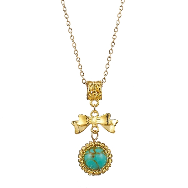 PandaHall 304 Stainless Steel Necklaces, Natural & Synthetic Gemstone and Alloy Charms, 17.83 inch(45.3cm) Synthetic Turquoise
PandaHall 304 Stainless Steel Necklaces, Natural & Synthetic Gemstone and Alloy Charms, 17.83 inch(45.3cm) Synthetic Turquoise