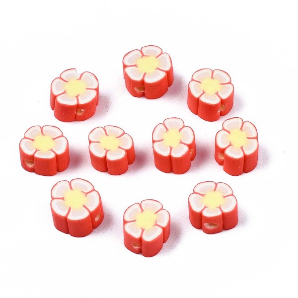 PandaHall Handmade Polymer Clay Beads, Flower, Orange Red, 7.5~9x7.5~10x4~5mm, Hole: 1.6mm Polymer Clay Flower
PandaHall Handmade Polymer Clay Beads, Flower, Orange Red, 7.5~9x7.5~10x4~5mm, Hole: 1.6mm Polymer Clay Flower