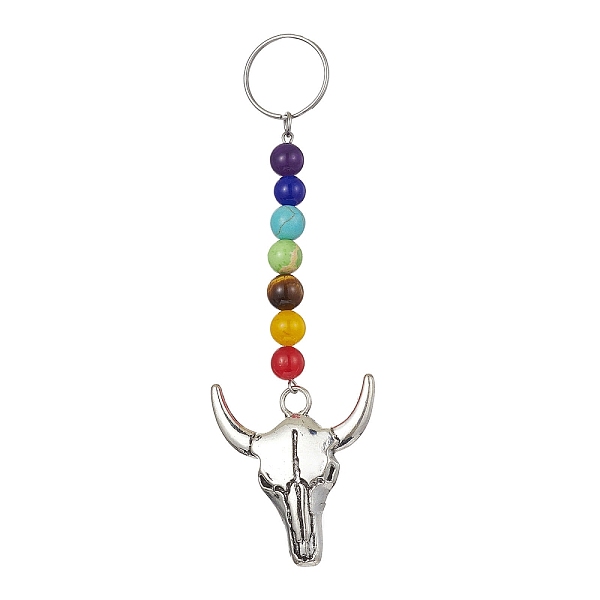 PandaHall Tibetan Style Alloy Bull Head Kcychain, with Chakra Gemstone Bead and Stainless Steel Findings, 12.2cm Mixed Stone Other Animal..., Multicolor
PandaHall Tibetan Style Alloy Bull Head Kcychain, with Chakra Gemstone Bead and Stainless Steel Findings, 12.2cm Mixed Stone Other Animal..., Multicolor