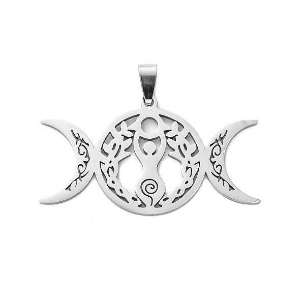 PandaHall 201 Stainless Steel Big Pendants, Hollow, Triple Moon Goddess Charm, Stainless Steel Color, 29x50.5x1.5mm, Hole: 8x4mm 201...
PandaHall 201 Stainless Steel Big Pendants, Hollow, Triple Moon Goddess Charm, Stainless Steel Color, 29x50.5x1.5mm, Hole: 8x4mm 201...