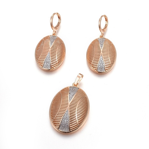PandaHall Brass Micro Pave Cubic Zirconia Jewelry Sets, Pendant and Earrings, Long-Lasting Plated, Oval, Light Gold, 42mm, Hole: 4x6.5mm..., Clear
PandaHall Brass Micro Pave Cubic Zirconia Jewelry Sets, Pendant and Earrings, Long-Lasting Plated, Oval, Light Gold, 42mm, Hole: 4x6.5mm..., Clear