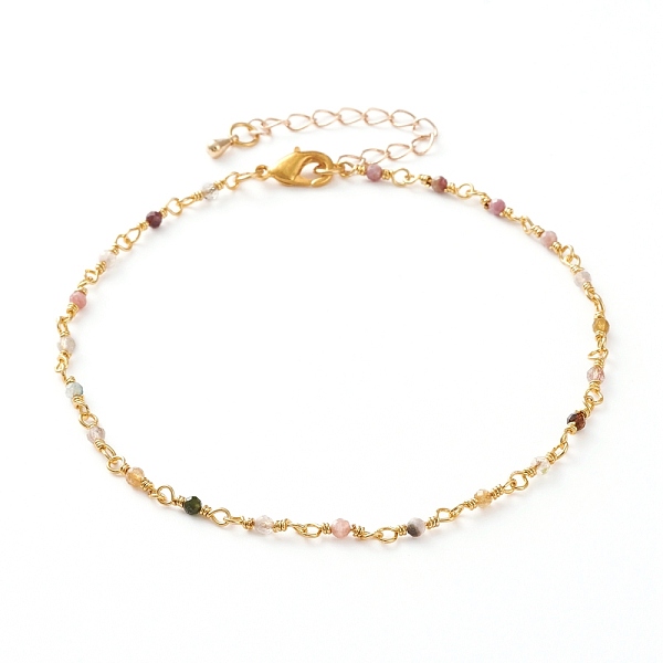 PandaHall Faceted Round Natural Tourmaline Beaded Anklets, with Brass Lobster Claw Clasps, Golden, 9-7/8 inch(25cm) Tourmaline
PandaHall Faceted Round Natural Tourmaline Beaded Anklets, with Brass Lobster Claw Clasps, Golden, 9-7/8 inch(25cm) Tourmaline