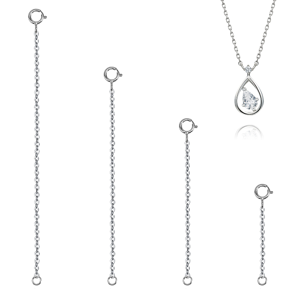PandaHall Globleland 4Pcs 4 Styles Sterling Silver Cable Chain Extender, End Chains with Spring Clasps, Platinum, 32~100x1.5mm, 1Pc/style...
PandaHall Globleland 4Pcs 4 Styles Sterling Silver Cable Chain Extender, End Chains with Spring Clasps, Platinum, 32~100x1.5mm, 1Pc/style...