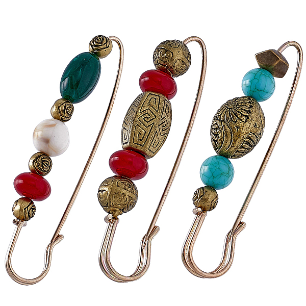 PandaHall Gorgecraft 3Pcs 3 Styles Plastic Barrel Beaded Safety Pin Brooches, Antique Bronze Iron Flower Lapel Pins for Sweater Shawl Clips..., Multicolor
PandaHall Gorgecraft 3Pcs 3 Styles Plastic Barrel Beaded Safety Pin Brooches, Antique Bronze Iron Flower Lapel Pins for Sweater Shawl Clips..., Multicolor