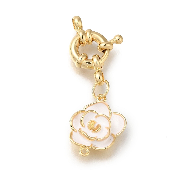 PandaHall Brass Spring Ring Clasps, with Enamel, Flower Charms, Real 18K Gold Plated, 40mm Brass
PandaHall Brass Spring Ring Clasps, with Enamel, Flower Charms, Real 18K Gold Plated, 40mm Brass