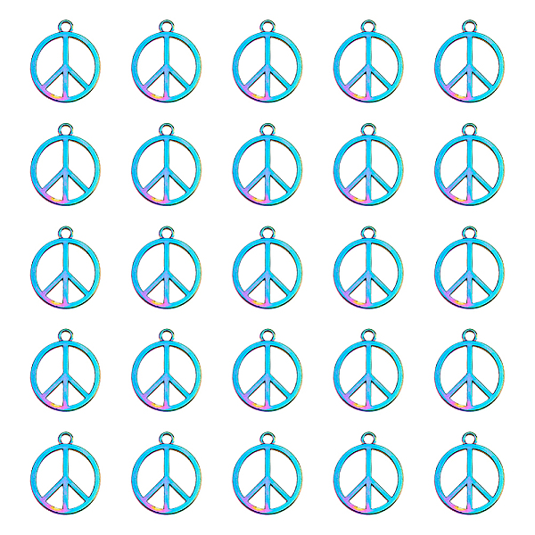 PandaHall DICOSMETIC 30Pcs Rack Plating Alloy Pendants, Ring with Peace Sign, Rainbow Color, 25x21x1.5mm, Hole: 2.3mm Alloy Ring
PandaHall DICOSMETIC 30Pcs Rack Plating Alloy Pendants, Ring with Peace Sign, Rainbow Color, 25x21x1.5mm, Hole: 2.3mm Alloy Ring
