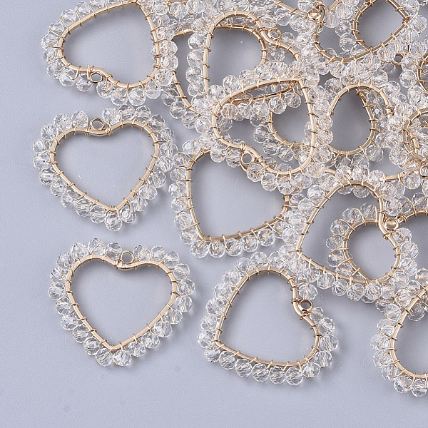 PandaHall Glass Beads Pendants, with Golden Plated Brass Wires and Open Back Bezel, Heart, Clear, 25x27.5x3mm, Hole: 1.8mm Brass+Glass Heart...
PandaHall Glass Beads Pendants, with Golden Plated Brass Wires and Open Back Bezel, Heart, Clear, 25x27.5x3mm, Hole: 1.8mm Brass+Glass Heart...