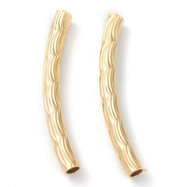PandaHall Brass Tube Beads, Long-Lasting Plated, Curved Beads, Textured Tube, Real 24K Gold Plated, 20x2mm, Hole: 1.2mm Brass Tube
PandaHall Brass Tube Beads, Long-Lasting Plated, Curved Beads, Textured Tube, Real 24K Gold Plated, 20x2mm, Hole: 1.2mm Brass Tube