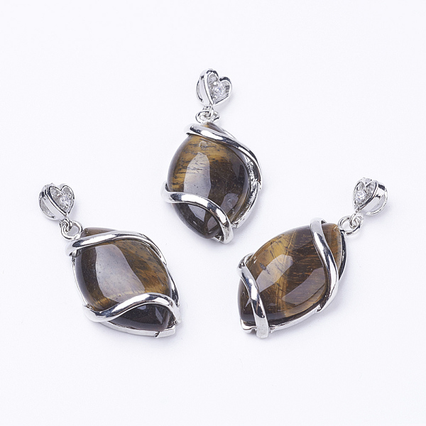 PandaHall Natural Tiger Eye Pendants, with Brass Findings, Horse Eye, Platinum, 38x17x7mm, Hole: 3x4mm Tiger Eye Horse Eye
PandaHall Natural Tiger Eye Pendants, with Brass Findings, Horse Eye, Platinum, 38x17x7mm, Hole: 3x4mm Tiger Eye Horse Eye