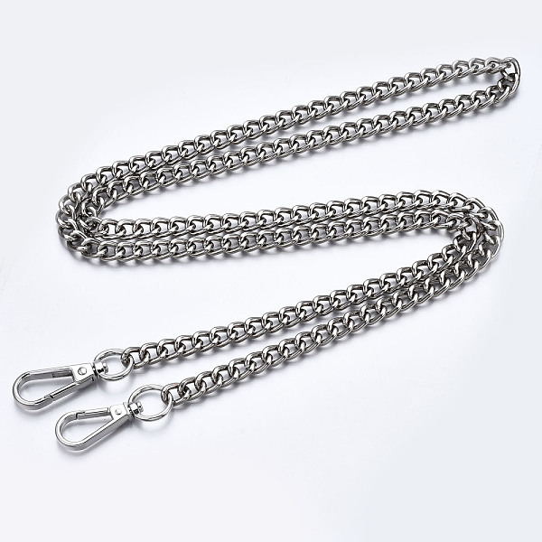 PandaHall Bag Chains Straps, Iron Curb Link Chains, with Alloy Swivel Clasps, for Bag Replacement Accessories, Platinum, 1200x9mm Iron
PandaHall Bag Chains Straps, Iron Curb Link Chains, with Alloy Swivel Clasps, for Bag Replacement Accessories, Platinum, 1200x9mm Iron
