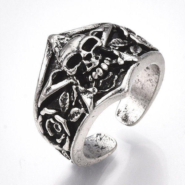 PandaHall Alloy Cuff Finger Rings, Wide Band Rings, Skull, Antique Silver, US Size 9 3/4(19.5mm) Alloy
PandaHall Alloy Cuff Finger Rings, Wide Band Rings, Skull, Antique Silver, US Size 9 3/4(19.5mm) Alloy