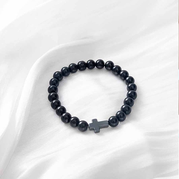 PandaHall Round Natural Black Agate Beaded Stretch Bracelets, Cross Bracelets for Women Men Black Agate Cross
PandaHall Round Natural Black Agate Beaded Stretch Bracelets, Cross Bracelets for Women Men Black Agate Cross