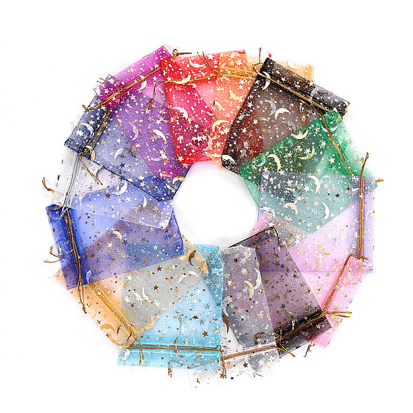PandaHall Rectangle Organza Drawstring Bags, Hot Stamping Moon and Star Pattern, Mixed Color, 9x7cm Organza Star Multicolor
PandaHall Rectangle Organza Drawstring Bags, Hot Stamping Moon and Star Pattern, Mixed Color, 9x7cm Organza Star Multicolor