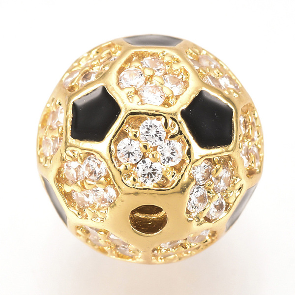 PandaHall Brass Micro Pave Cubic Zirconia Beads, with Enamel, FootBall/Soccer Ball, Golden, 9.5~10mm, Hole: 1.5mm Brass+Cubic..., Black
PandaHall Brass Micro Pave Cubic Zirconia Beads, with Enamel, FootBall/Soccer Ball, Golden, 9.5~10mm, Hole: 1.5mm Brass+Cubic..., Black