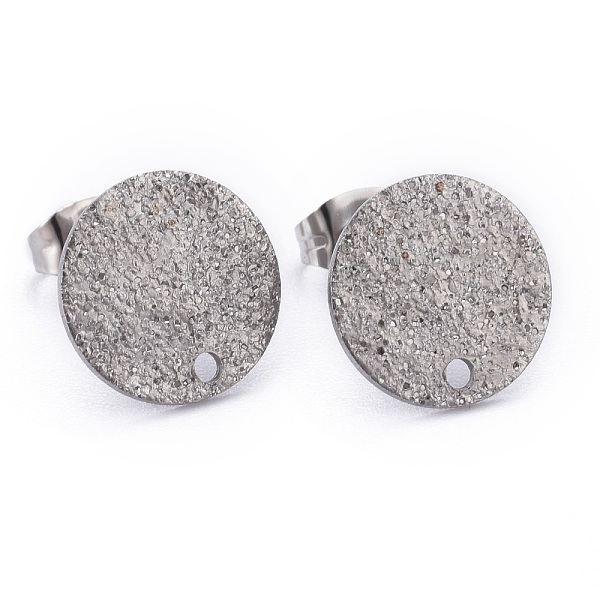PandaHall 304 Stainless Steel Stud Earring Findings, with Ear Nuts/Earring Backs & Loop, Textured, Flat Round, Stainless Steel Color, 12x1mm...
PandaHall 304 Stainless Steel Stud Earring Findings, with Ear Nuts/Earring Backs & Loop, Textured, Flat Round, Stainless Steel Color, 12x1mm...