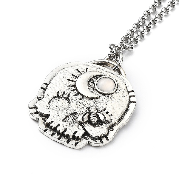 PandaHall Skull Rhinestone Pendant Necklaces with Rolo Chains, Alloy Jewelry for Men Women, Moon, 27.17 inch(69cm) Rhinestone Moon Clear
PandaHall Skull Rhinestone Pendant Necklaces with Rolo Chains, Alloy Jewelry for Men Women, Moon, 27.17 inch(69cm) Rhinestone Moon Clear