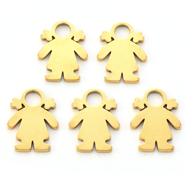PandaHall Vacuum Plating 304 Stainless Steel Charms, Laser Cut, Girl, Golden, 14x11x1mm, Hole: 3mm 304 Stainless Steel Human
PandaHall Vacuum Plating 304 Stainless Steel Charms, Laser Cut, Girl, Golden, 14x11x1mm, Hole: 3mm 304 Stainless Steel Human