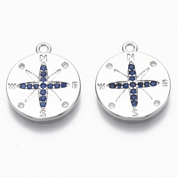 PandaHall Brass Micro Pave Cubic Zirconia Pendants, Nickel Free, Flat Round with Compass, Medium Blue, Real Platinum Plated, 16x13.5x1.5mm...
PandaHall Brass Micro Pave Cubic Zirconia Pendants, Nickel Free, Flat Round with Compass, Medium Blue, Real Platinum Plated, 16x13.5x1.5mm...
