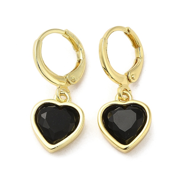 PandaHall Real 18K Gold Plated Brass Dangle Leverback Earrings, with Heart Glass, Black, 25.5x10mm Glass Heart Black
PandaHall Real 18K Gold Plated Brass Dangle Leverback Earrings, with Heart Glass, Black, 25.5x10mm Glass Heart Black