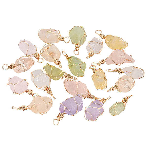 PandaHall 20Pcs Electroplated Natural Quartz Crystal Pendants, Light Gold Plated Brass Wire Wrapped Frosted Nuggets Charms, Dyed, Mixed..., Multicolor
PandaHall 20Pcs Electroplated Natural Quartz Crystal Pendants, Light Gold Plated Brass Wire Wrapped Frosted Nuggets Charms, Dyed, Mixed..., Multicolor