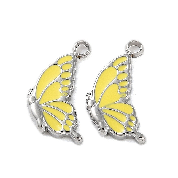 PandaHall 304 Stainless Steel with Enamel Charms, Butterfly Charm, Stainless Steel Color, Yellow, 14.5x9x2mm, Hole: 1.6mm Stainless...
PandaHall 304 Stainless Steel with Enamel Charms, Butterfly Charm, Stainless Steel Color, Yellow, 14.5x9x2mm, Hole: 1.6mm Stainless...