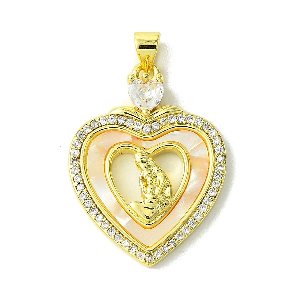 PandaHall Mother's Day Real 18K Gold Plated Brass Micro Pave Clear Cubic Zirconia Pendants, with Shell, Real 18K Gold Plated, Heart...
PandaHall Mother's Day Real 18K Gold Plated Brass Micro Pave Clear Cubic Zirconia Pendants, with Shell, Real 18K Gold Plated, Heart...